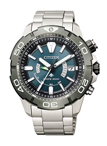 [Citizen] 腕時計 プロマスター ダイバーズウォッチ 防水 光発電エコ・ドライブ電波時計 MARINEシリーズ ダイバー200M 200m潜水用防水 ブラック 黒 AS7145-69L メンズ シルバー
